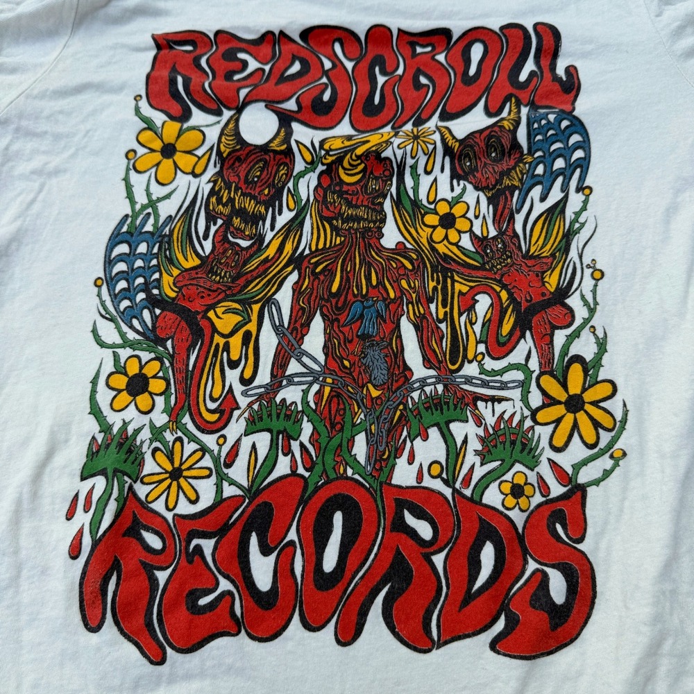 Redscroll Records Graphic Band T Shirt Small Bella Canvas White 100% Cotton